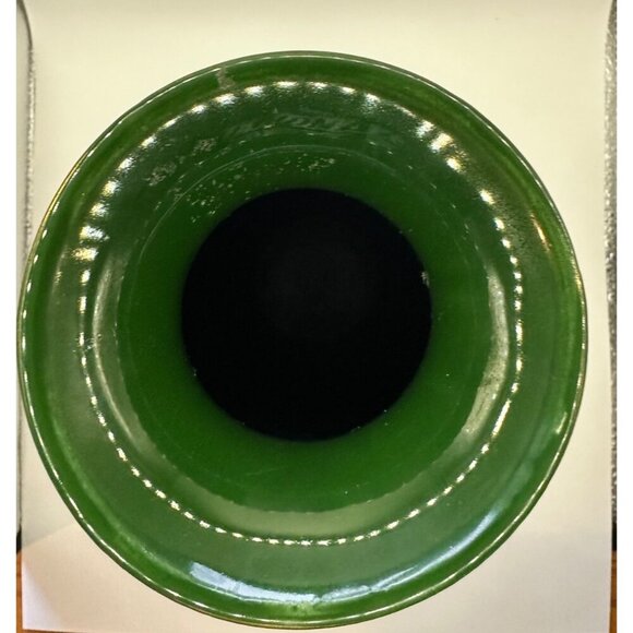 Vintage French Limoge Green Porcelain Vase With Classical Renaissance Courting - Picture 5 of 10